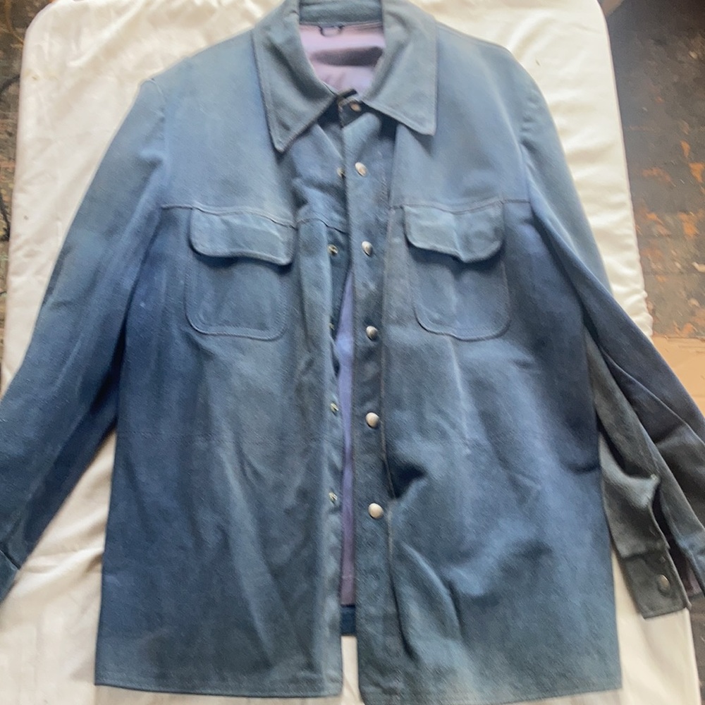 Men’s a Vintage XL blue leather jacket